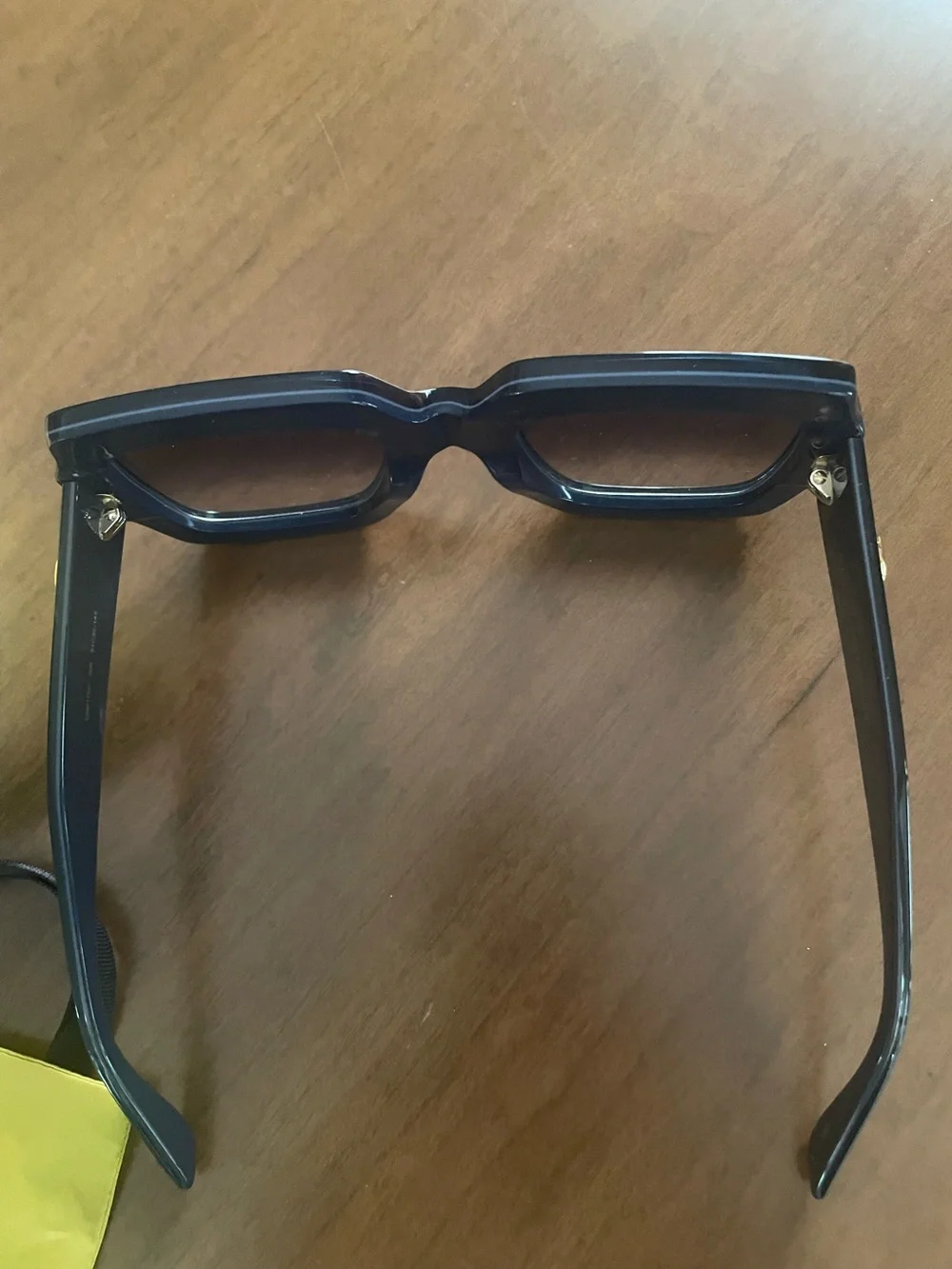 Gucci Blue Rectangular Logo Sunglasses with Gold Accents